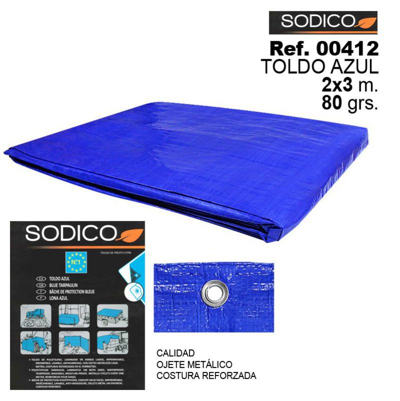 TB1078 Blue Awning (Awning), 2x3m, 80 GSM.