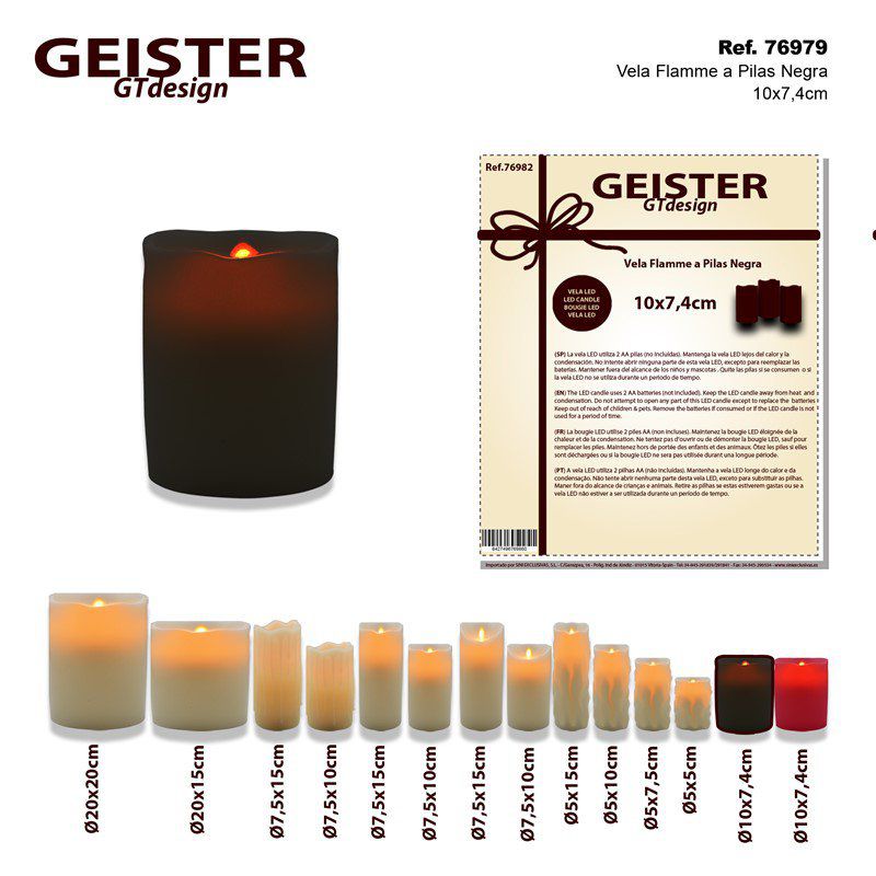 TB1110 Black Flame Candle Ø7.4*10CM
