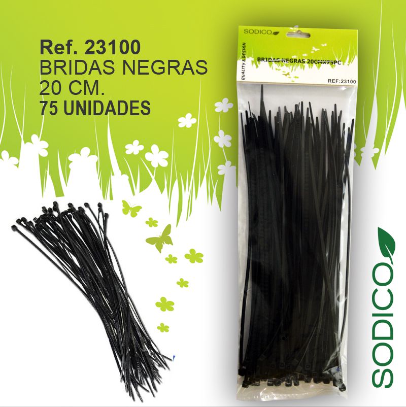 TB1157 Black Strap 20cm, 75 Pieces