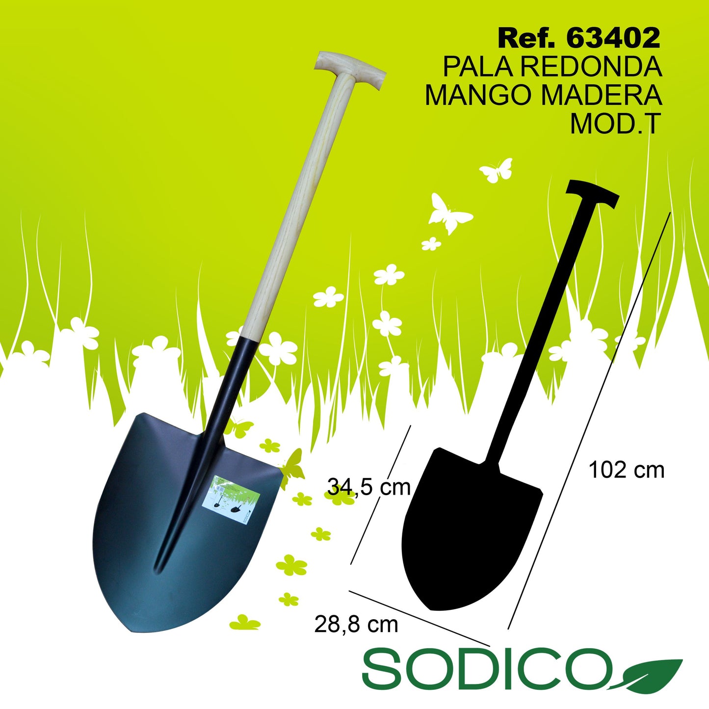 TB1191 Round Shovel Handle and Tool Wood MOD.T