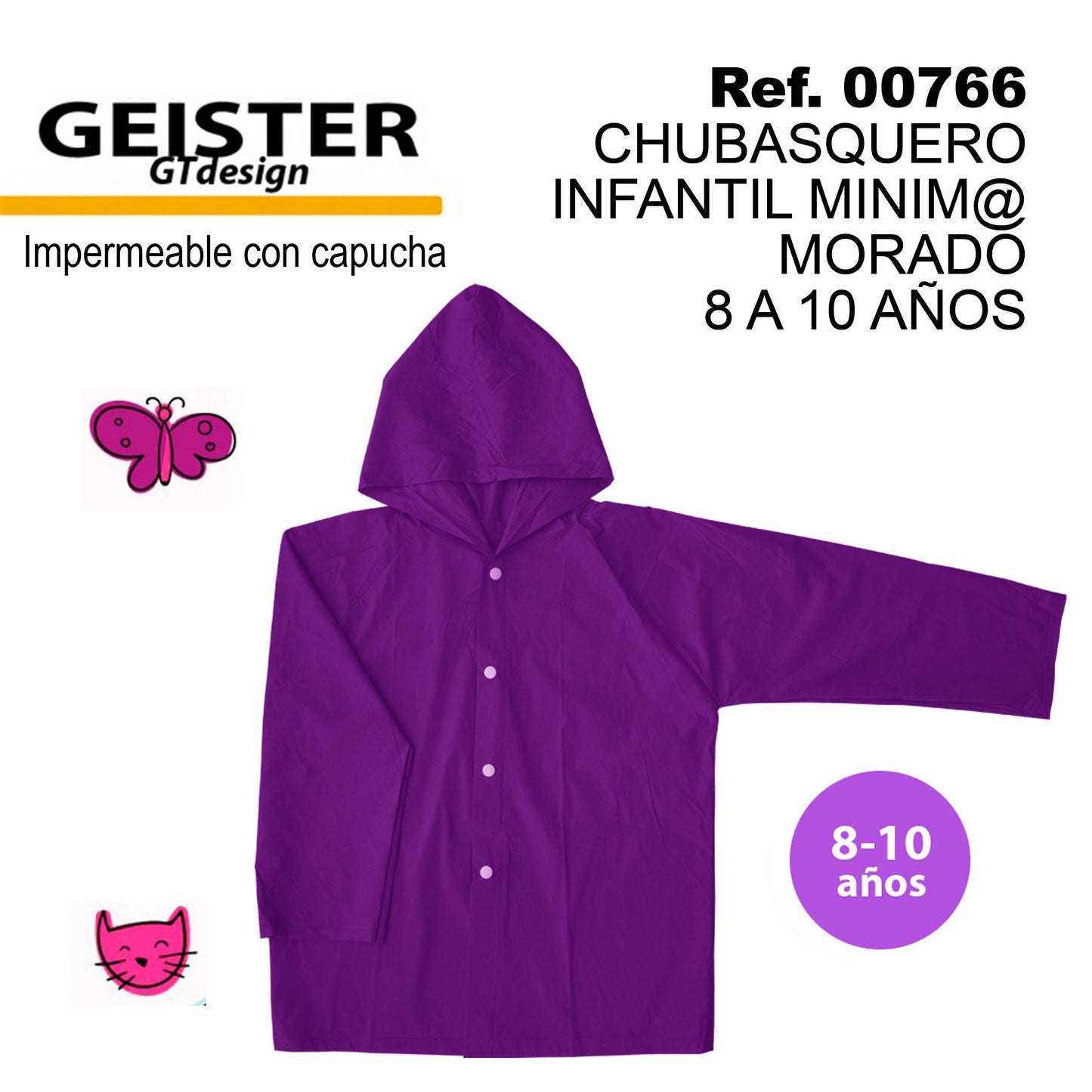 TB1217 Children's Raincoat Minim@ Purple 8 to 10 Years
