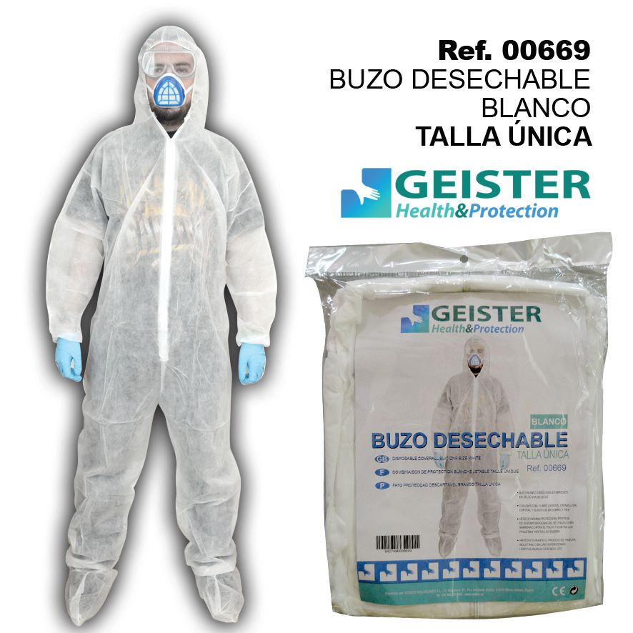 TB1234 Disposable White Smock, One Size