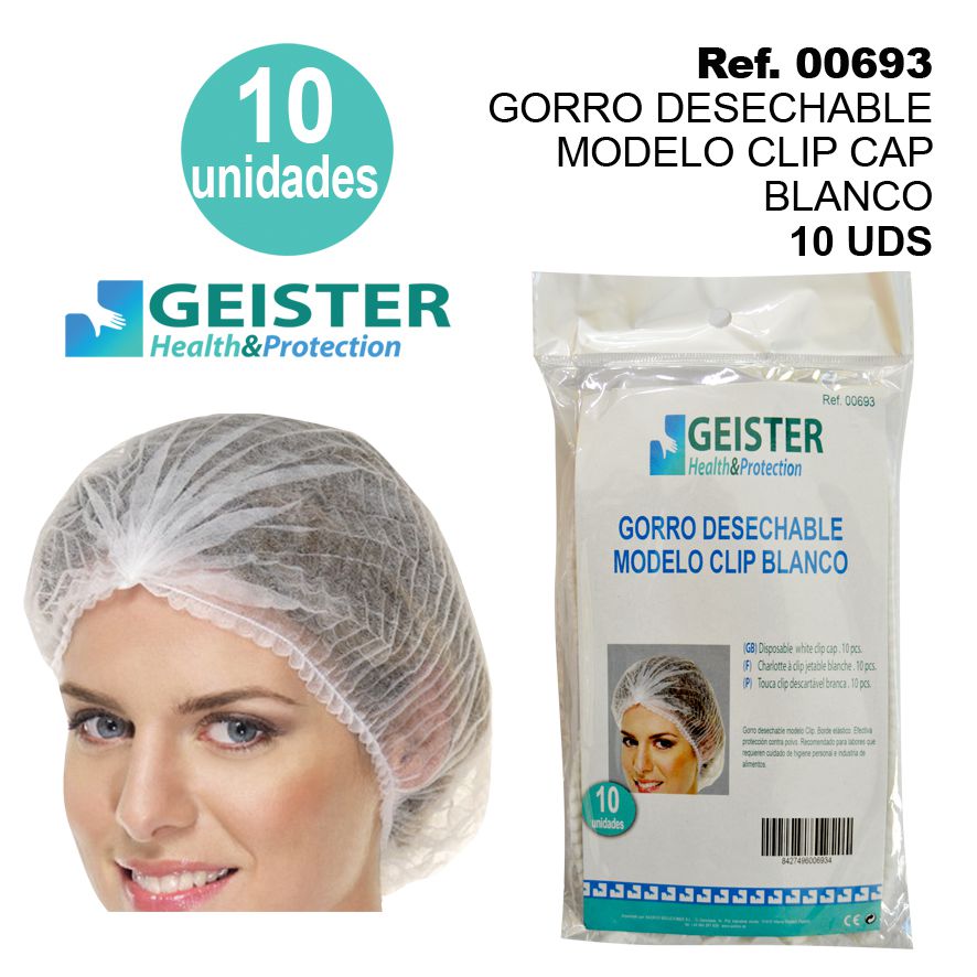 TB1242 Disposable Model Clip Cap White 10UDS