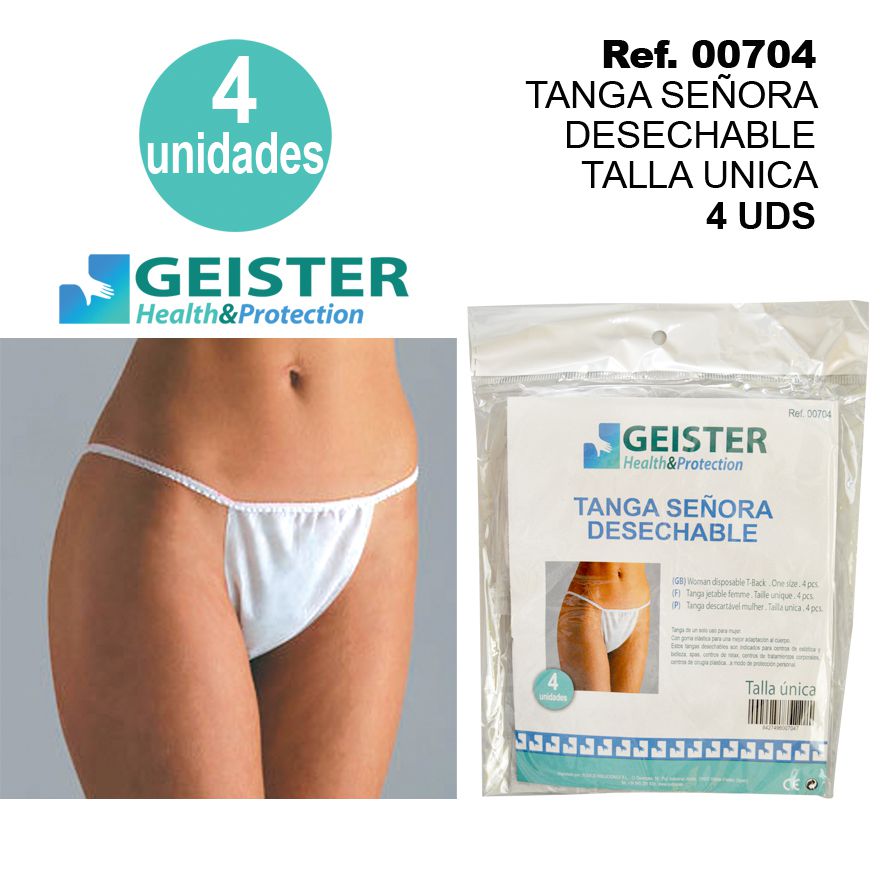 TB1251 Disposable Tanga for Women, Unique Size, 4 Units