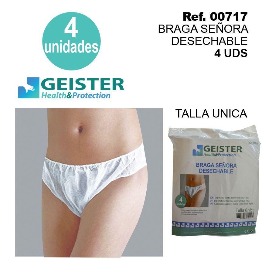 TB1259 Disposable Women's Panties, One Size, 4 Units