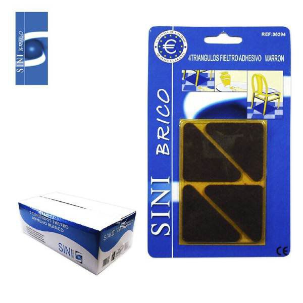 TB1281 4 Adhesive Felt Triangles, 45x60 m/m, Brown Color