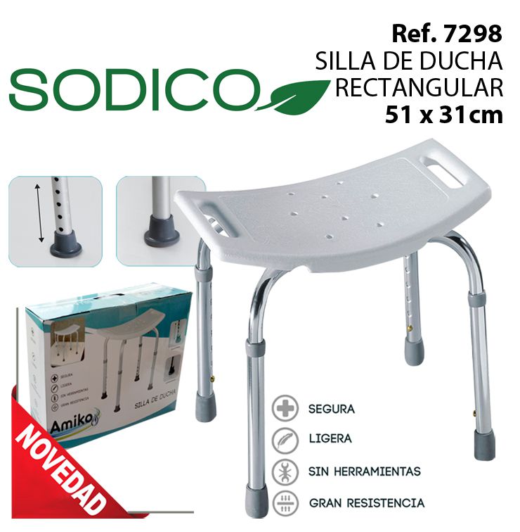 TB1294 RECTANGULAR SHOWER STOOL 51X31CM