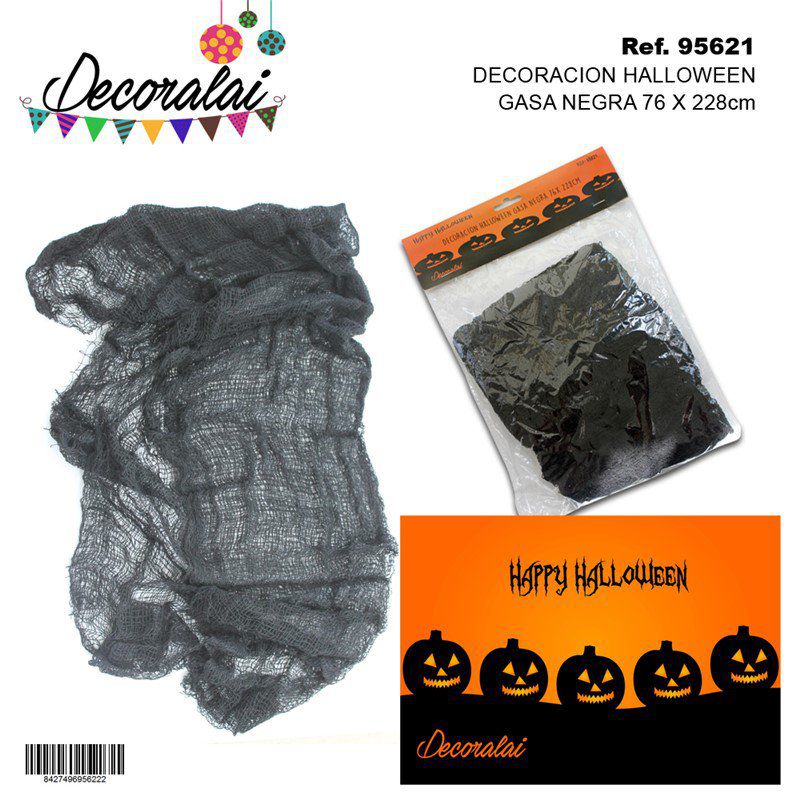 TB1303 Halloween Black Gauze Decoration 76*228CM