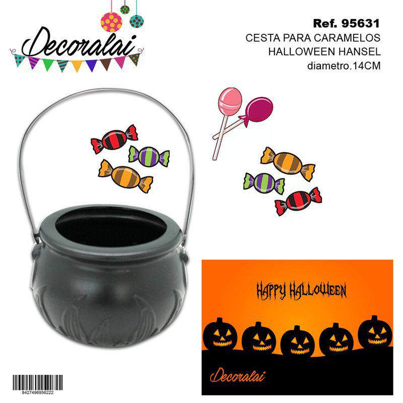 TB1305 Halloween Candy Basket Hansel, 14CM Diameter