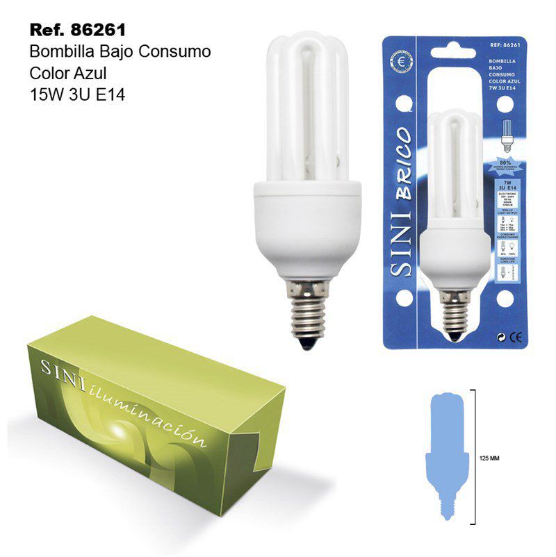 TB1355 Blue Bulb 7W 3U E14 Low Consumption