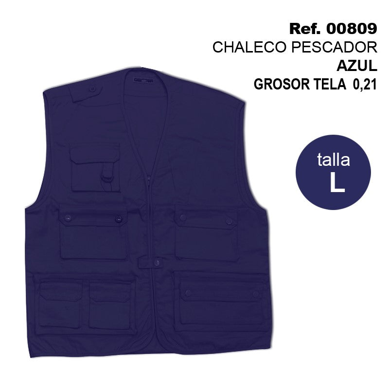 TB1456 Blue fishing vest, size L, model HNFV 021.