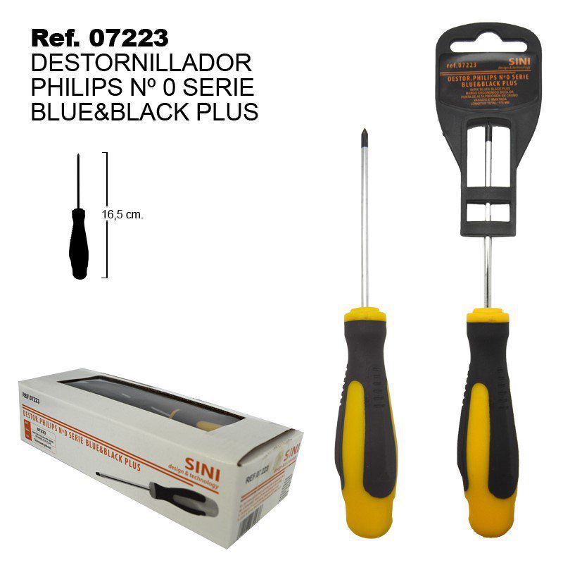 TB1465 Philips Screwdriver, Model No. 0, Blue&Black Plus Series.