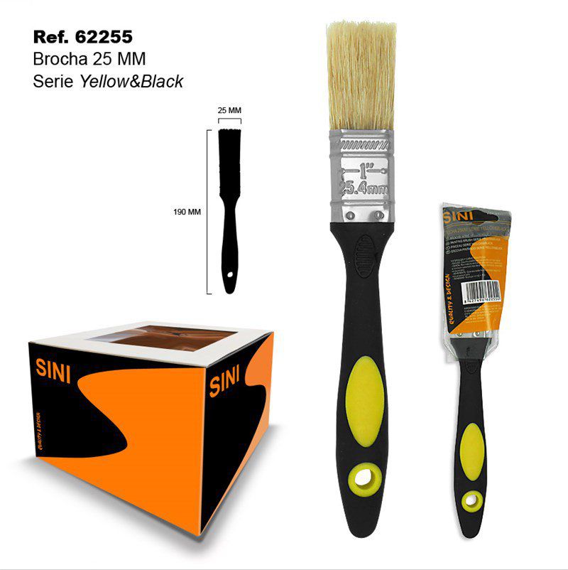 TB1553 25MM Yellow & Black Series Brush