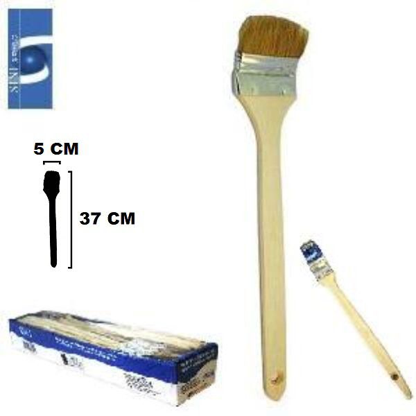 TB1571 White radiator grille slat with aluminum ferrule and wooden handle, 50 MM.