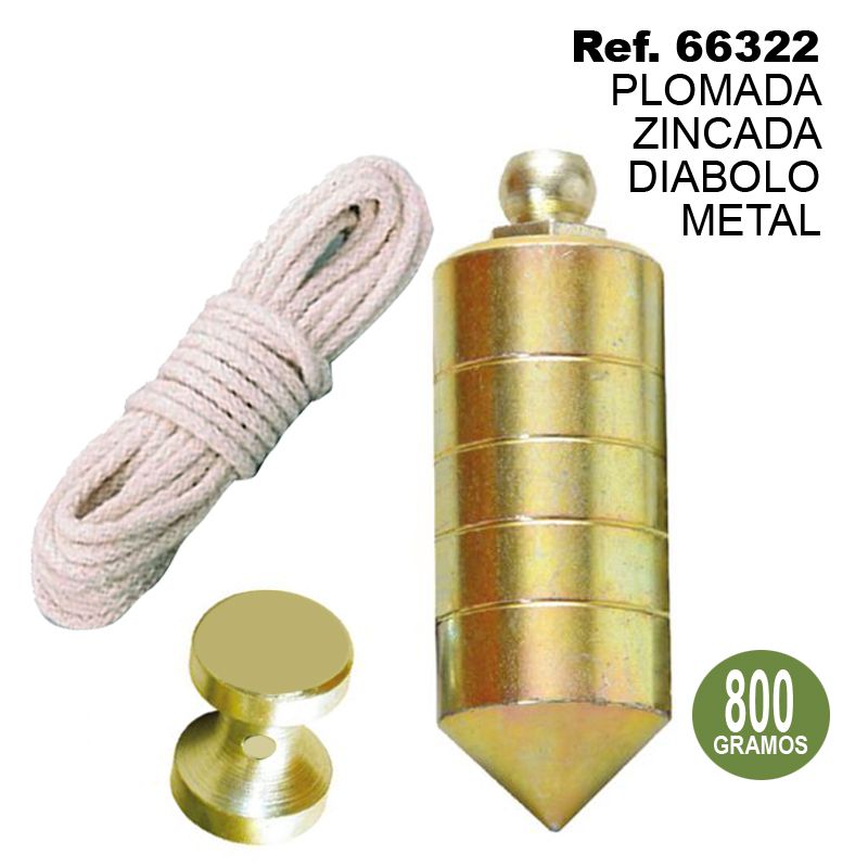TB1580 *PLOMADA ZINCADA DIABOLO METAL 800 GR. (Zinc-plated Diablo Metal Plumbum)