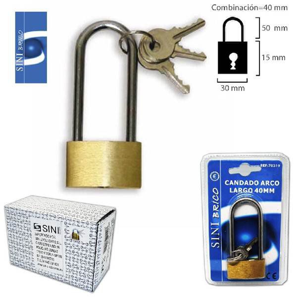 TB1588 Extra Long Arch Padlock, 40 MM.