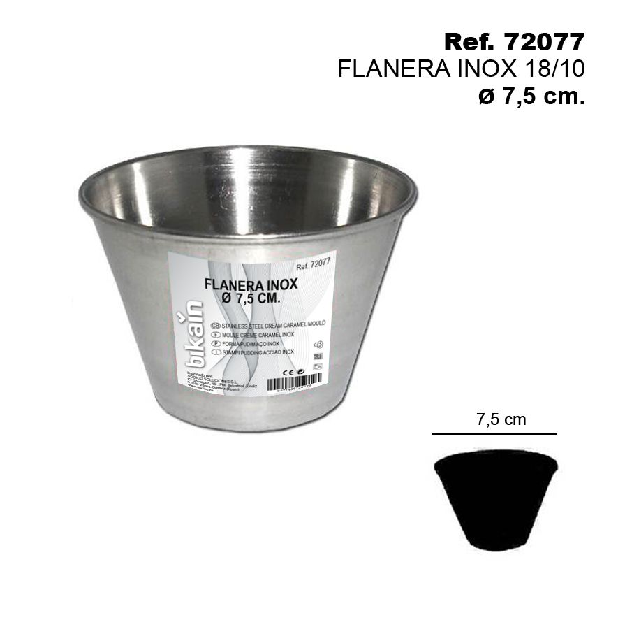 TB1718 Stainless Steel Flanera 18/10, 7.5 cm Diameter