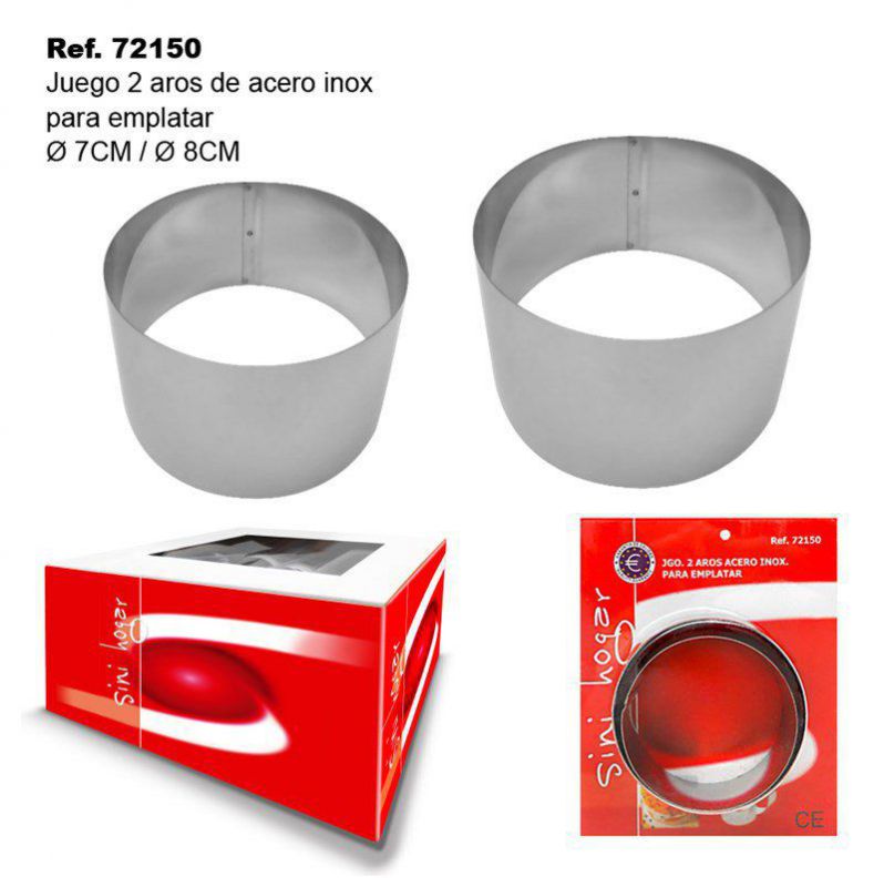 TB1731 JGO.2 Stainless Steel Rings 7 and 8cm for Plating/Serving.