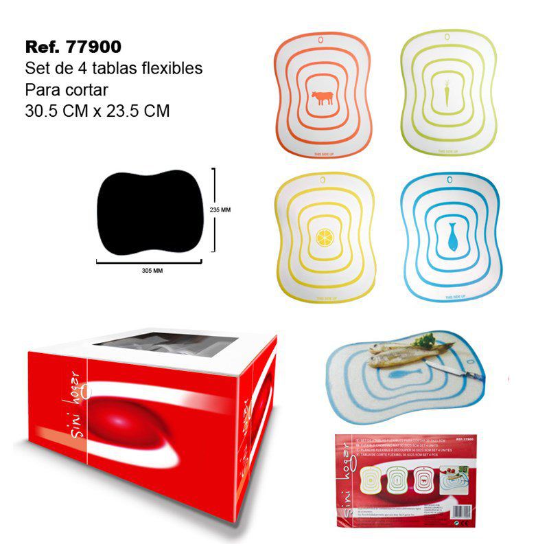 TB1831 SET OF 4 FLEXIBLE CUTTING BOARDS 30X23CM