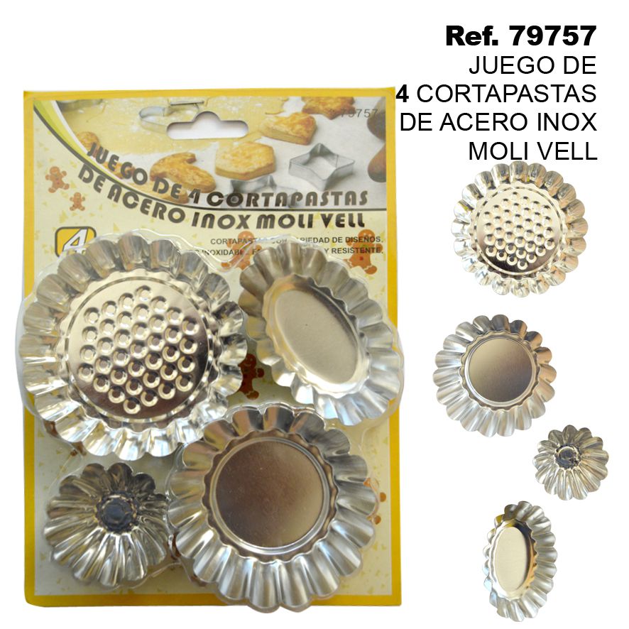 TB1871 Set of 4 Stainless Steel Pastaholes Moli Vell