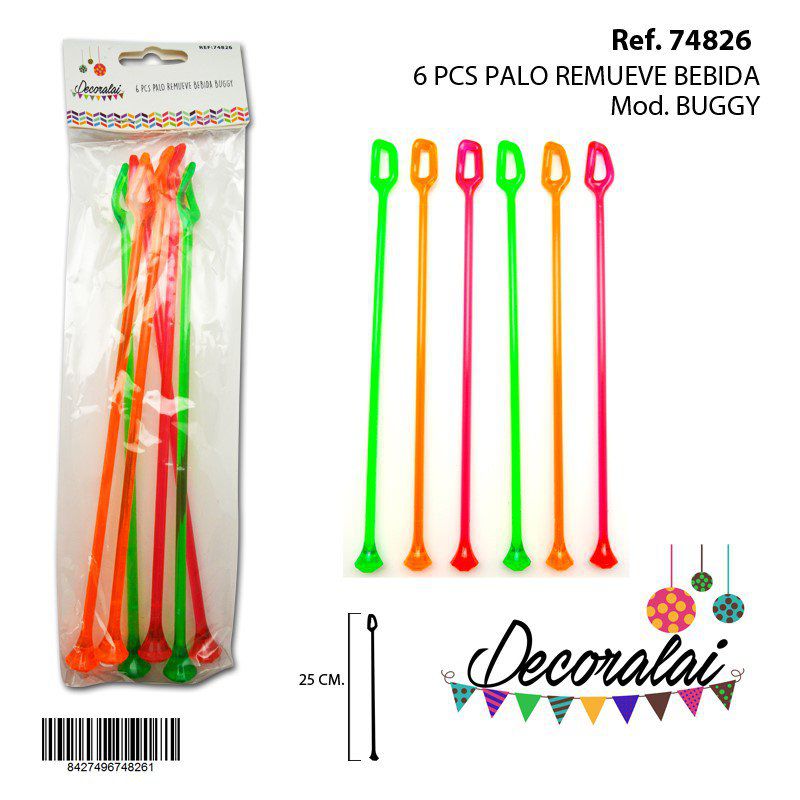 TB1936 6 PCS Beverage Stirrer Stick for Buggy/Party Use