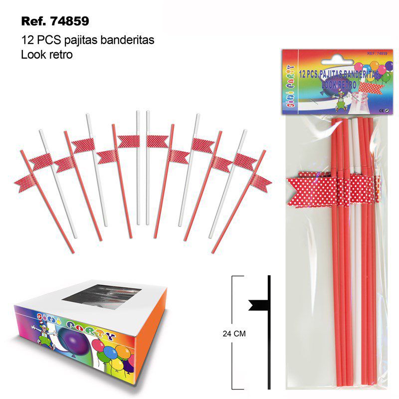 TB1957 12 PCS Retro Look Streamer Flags