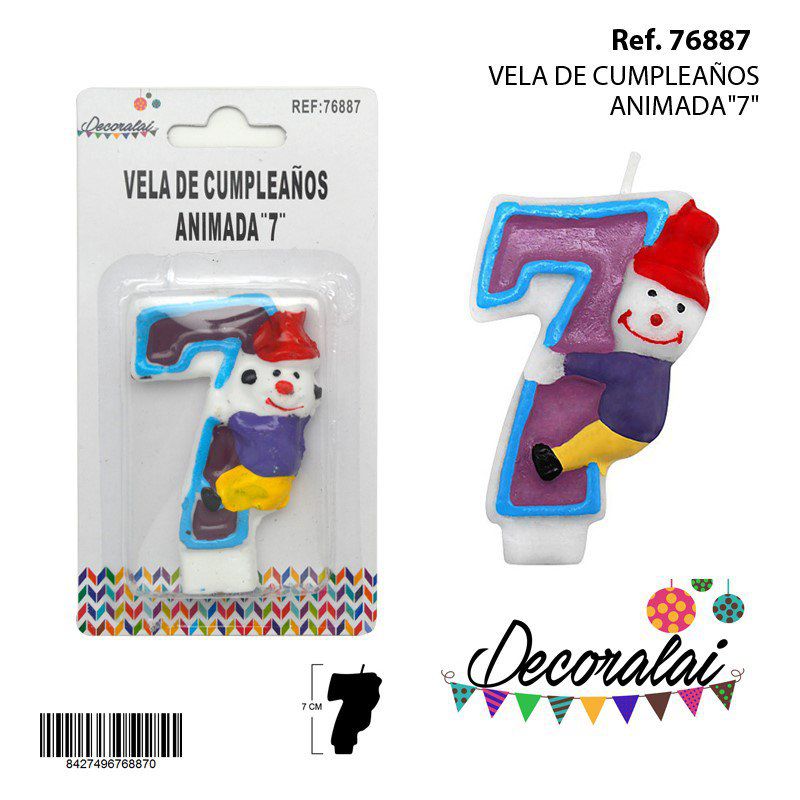 TB2045 Animated Birthday Candle "7"
