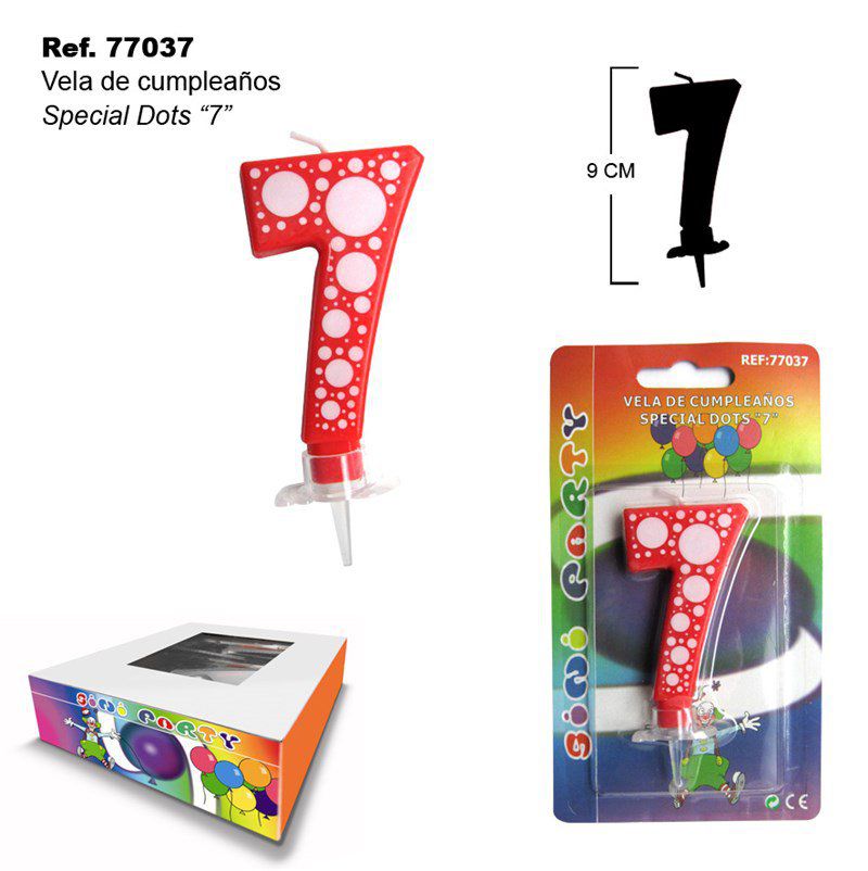 TB2108 Birthday Candle SPECIAL DOTS "7"