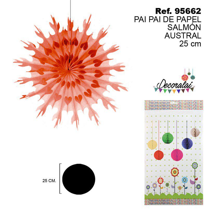 TB2134 Australian Salmon Paper Streamer 25cm. Decorative paper streamer for parties.