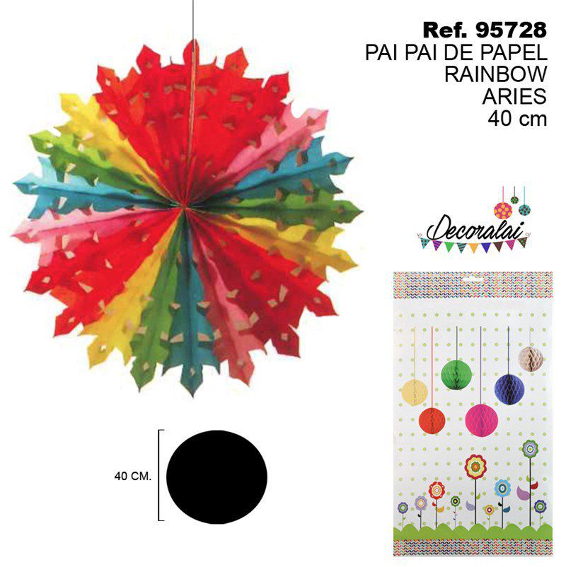 TB2194 Rainbow paper streamers in the Aries design, 40cm long.
