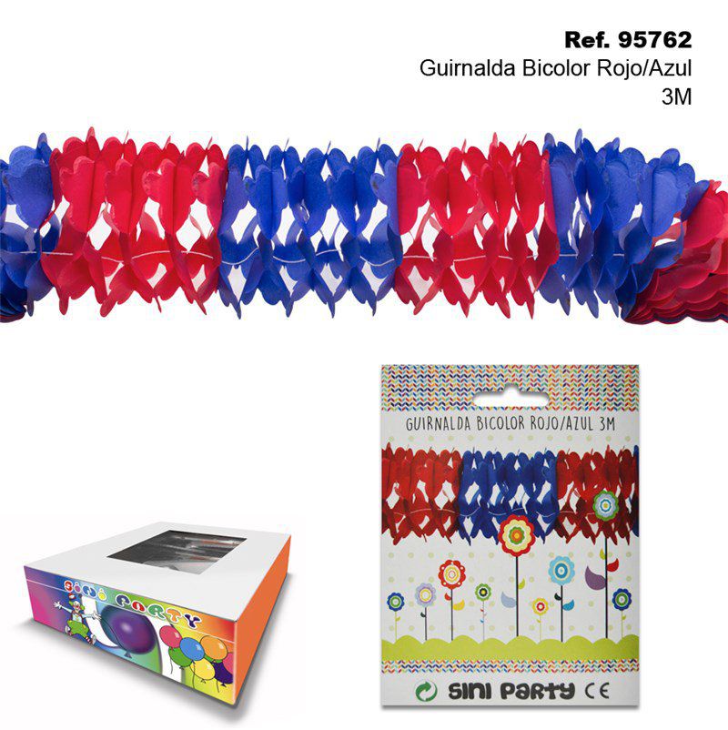 TB2225 Bicolor Red/Blue Garland, 3M length.