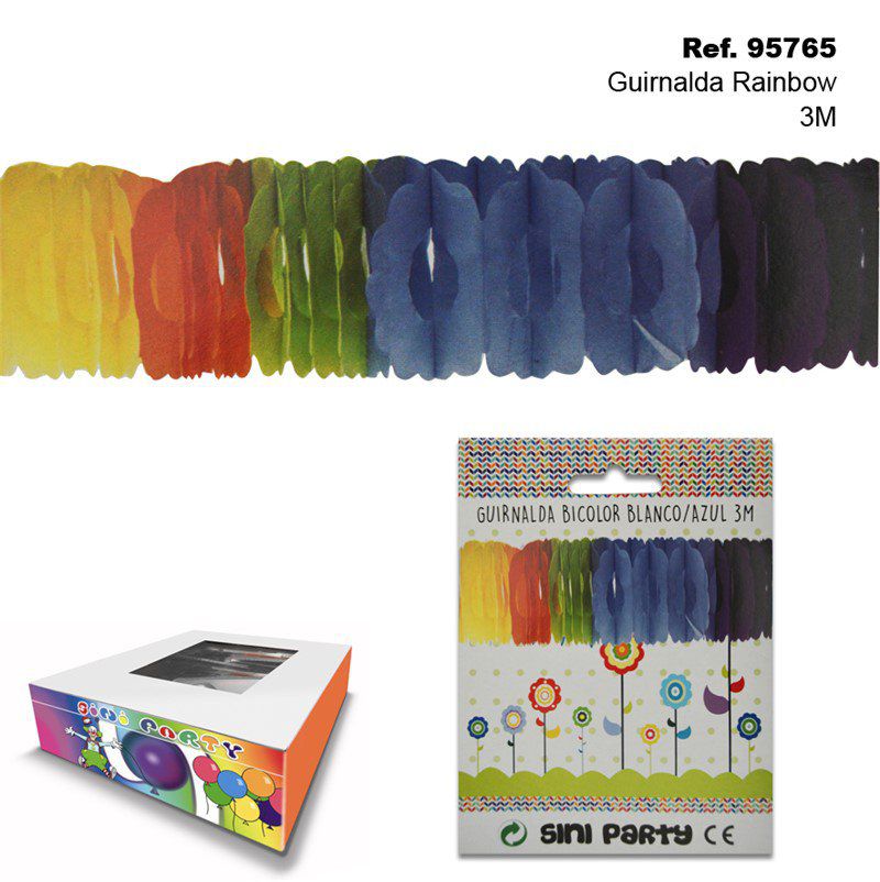 TB2226 Rainbow garland, 3 meters long.