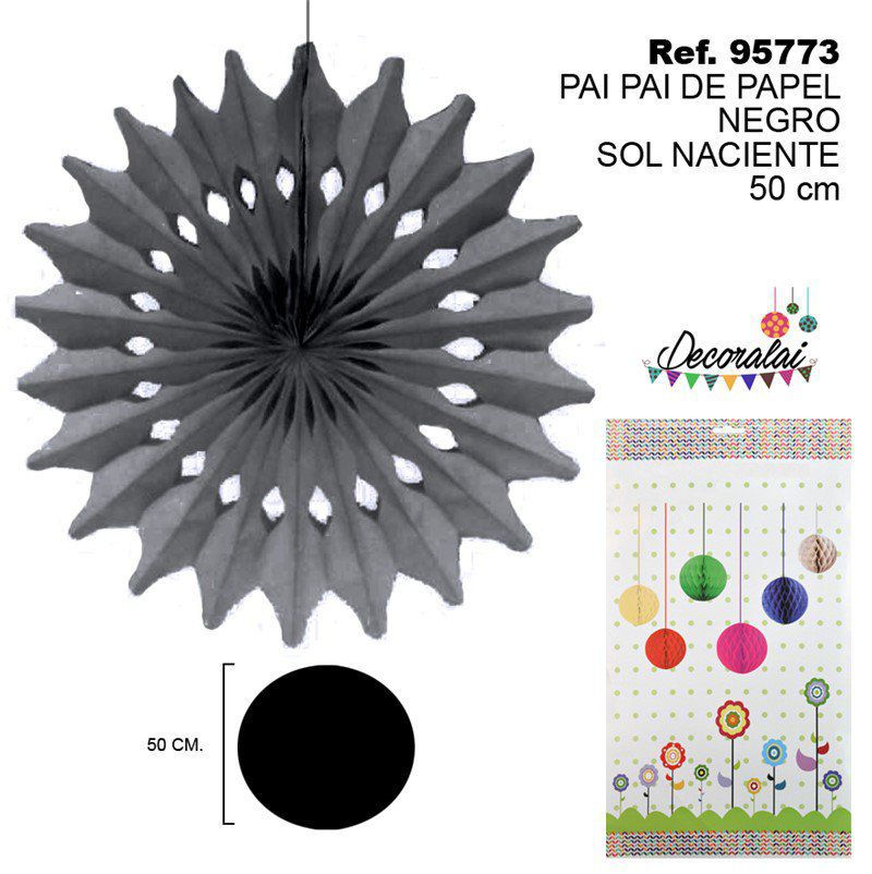TB2234 Black Paper Streamer Fan Sunrise 50CM