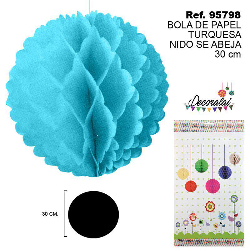 TB2250 30CM Turquoise Beehive Paper Ball
