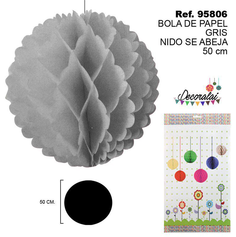 TB2256 GRAY BEEHIVE PAPER BALL 50CM