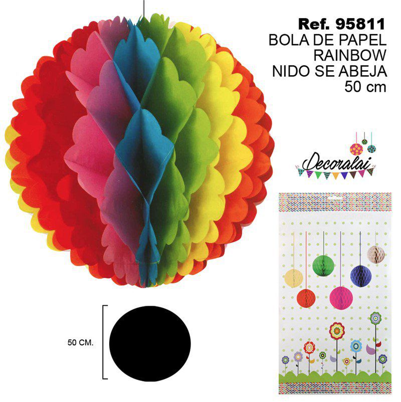 TB2260 Rainbow Paper Ball Beehive 50CM