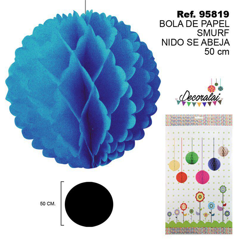 TB2268 SMURF BEEHIVE PAPER BALL 50CM