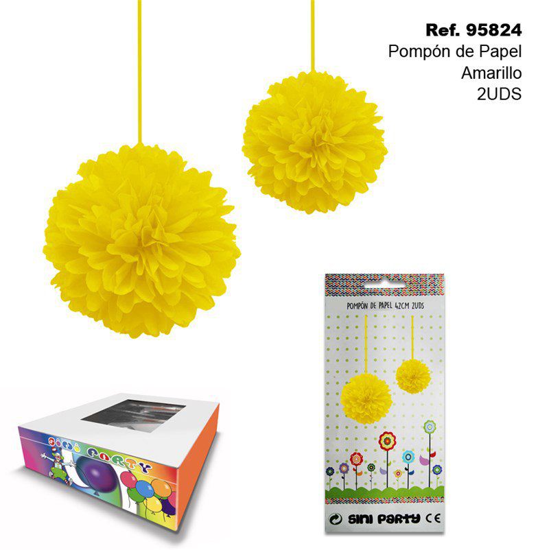 TB2273 Yellow Paper Pom-Pom 42CM, 2 units