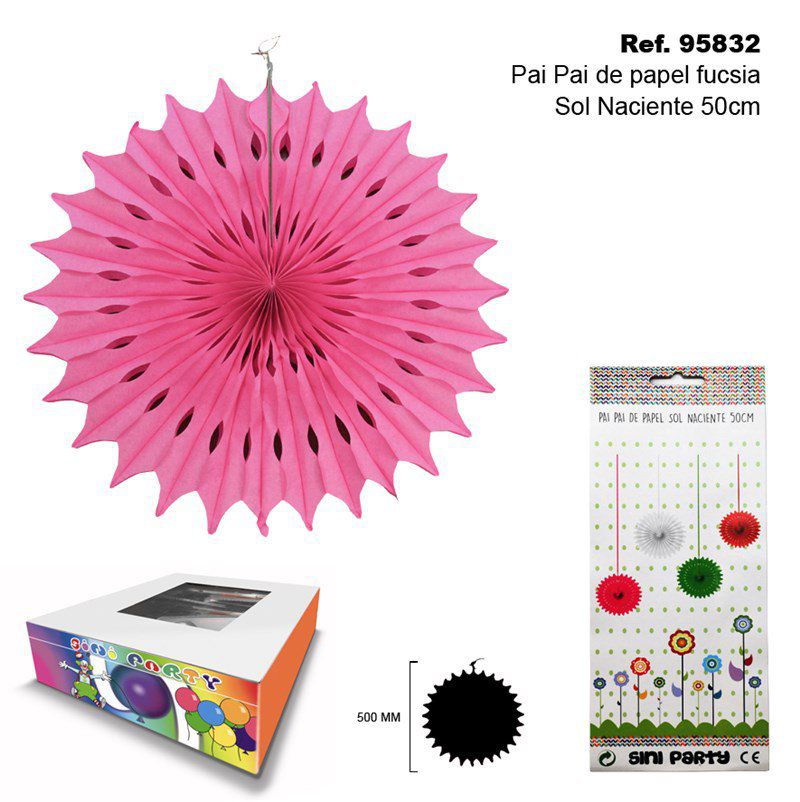 TB2279 Fuchsia Sunrise Paper Fan Decoration, 50CM