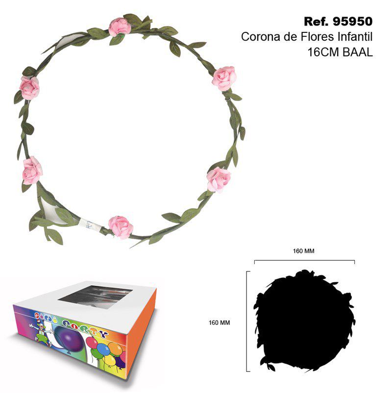 TB2321 Children's flower crown, ideal for kids. Size: 16 CM. Brand: BAAL.