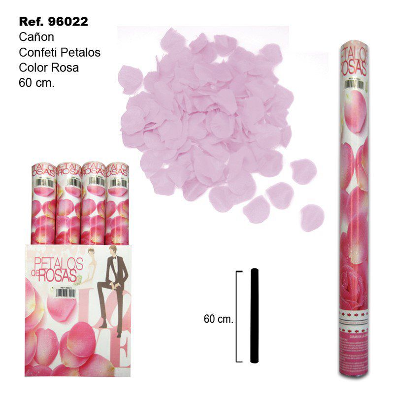 TB2341 Confetti cannon with pink petals, 60cm.