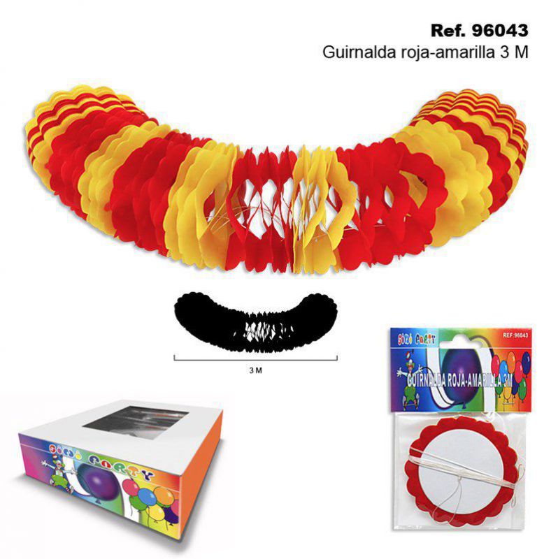 TB2355 Red-Yellow Garland Ribbon, 3M length.