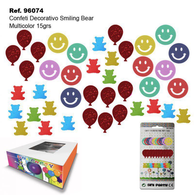 TB2363 Decorative Confetti Smiling Bear, 15GRS.