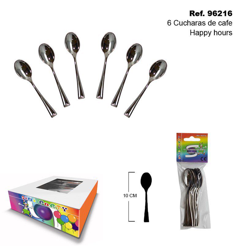 TB2435 Set of 6 Happy Hours Coffee Spoons
