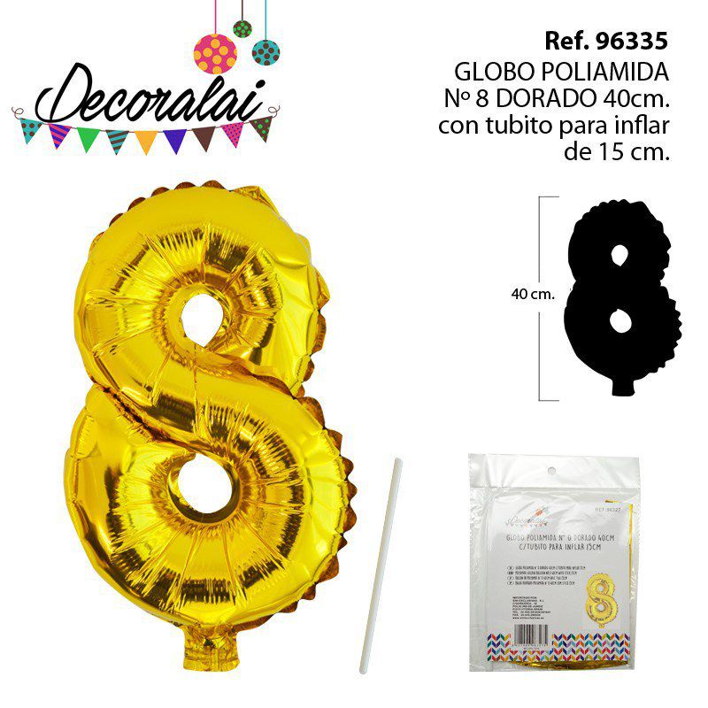 TB2467 Polyamide balloon, Gold, 40cm, with 15cm inflation tube.