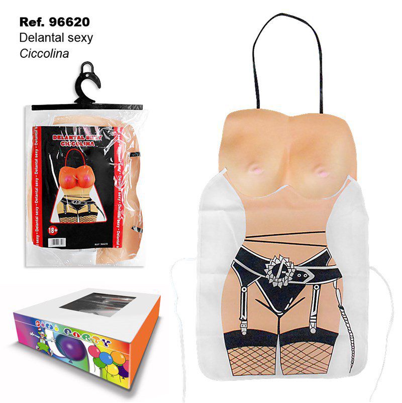 TB2475 Sexy apron Ciccolina. A fun and stylish apron ideal for parties or themed events.