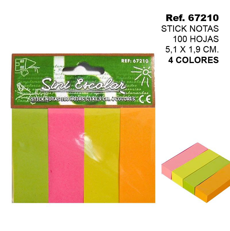 TB2527 Sticky Notes, 100 Sheets, 5.1 x 1.9 cm, 4 Colors