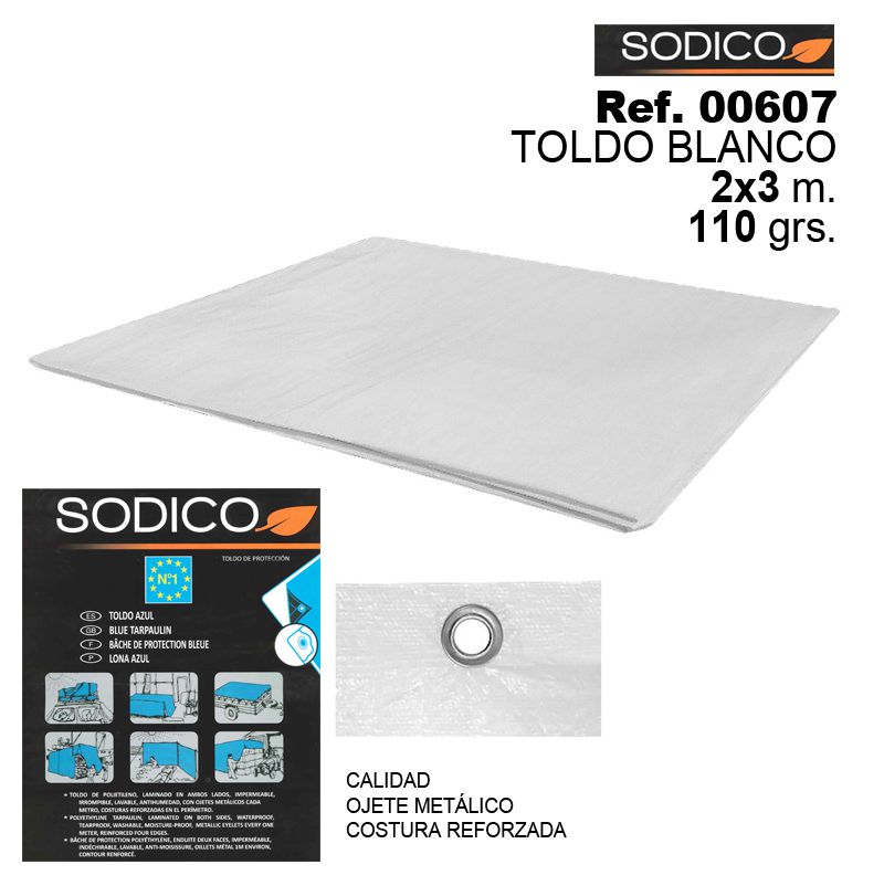 TB1051 White Awning 2x3M 110GRS