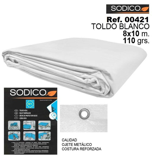 TB1053 White Awning/Shade 8x10M, 110 GSM