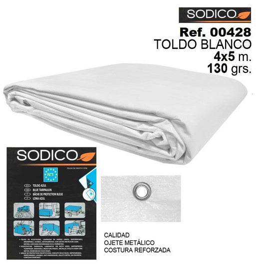 TB1056 WHITE AWNING 4X5M 130GRS